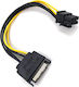 Powertech 15-Pin Sata - 6-Pin PCIe Cable 0.15m Πολύχρωμο (CAB-W032)