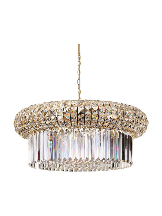 Ideal Lux Nabucco Chandelier with Crystals 12xE14 Gold 60cm 237794