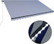 vidaXL Zelt Terrasse mit LEDs & Wind Sensor Blue / White 5x3m