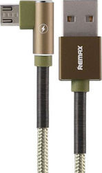 Remax RC-119m Winkel (90°) / Geflochten USB 2.0 auf Micro-USB-Kabel Grün 1m 1Stück