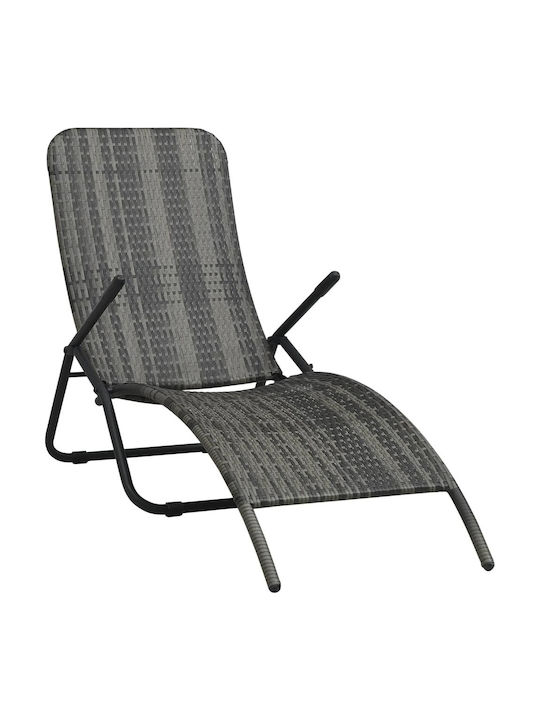 Șezlong Rattan Gri 141x61x95cm.