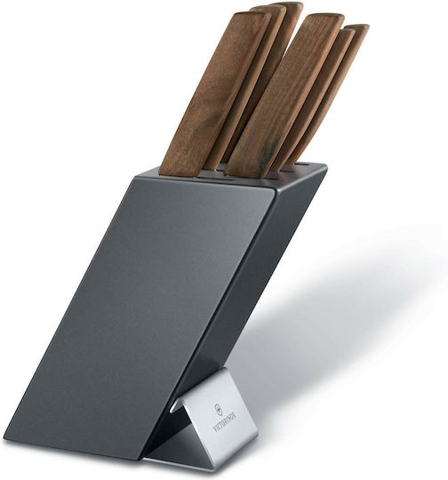 Victorinox Inox Cooking Utensil Set with Base Brown Swiss Modern 6pcs