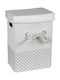 Keskor Fabric Laundry Basket with Lid 22x43x43cm White with Bow