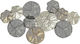 Espiel 3D Wall Decor Circles Silver Made of Metal 98x6x55cm