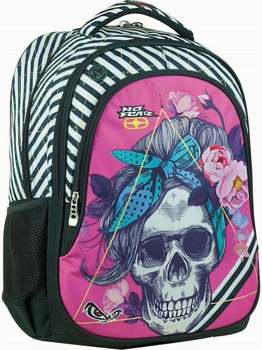 No Fear Skully School Bag Backpack Junior High-High School in Pink color