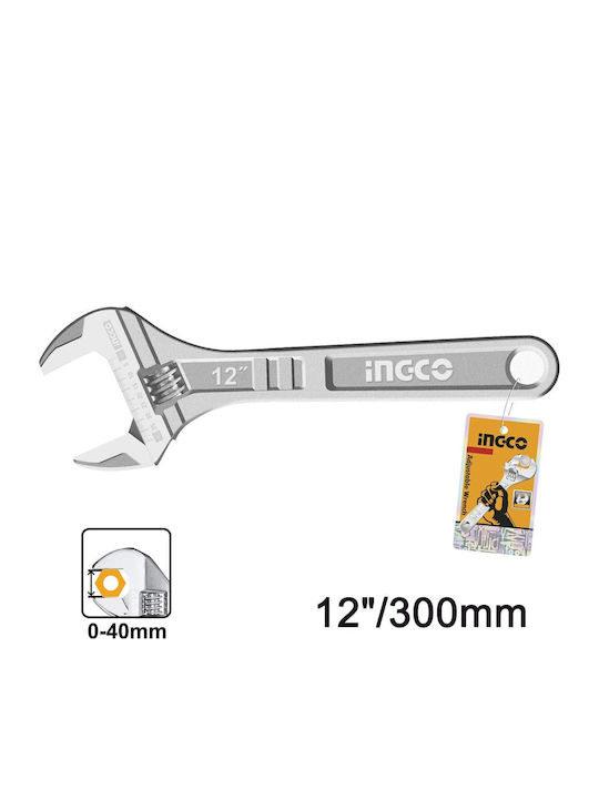 Ingco French Wrench with Adjustable Opening 19mm 300mm 12"
