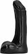 All Black Microdick Realistisches Dildo mit Hoden und Saugnapf Schwarz 9cm