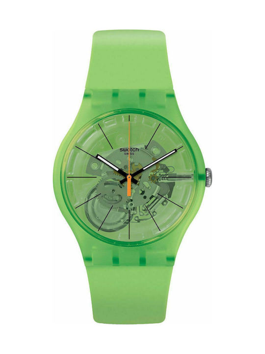 Swatch Kiwi Vibes Uhr mit Grün Kautschukarmband