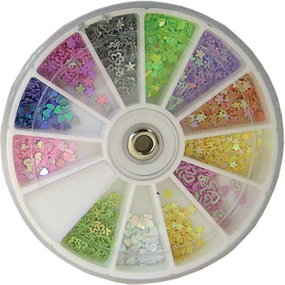 AGC Tinsels for Nails Nail Decorations in Palette 12 Colors in Various Colors 40502023