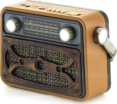 Meier M-183BT Retro Tabletop Radio Rechargeable with Bluetooth and USB Brown