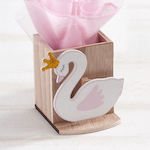 Christening Favor with Pencil Holder Μανταλάκι Κύκνος made of Wood 6pcs