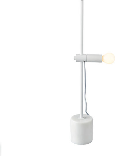 Aca Hera Metall Tischlampe für Fassung E14 mit Weiß Basis