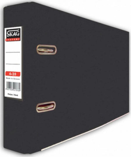 Skag Ordner 4/20 für Papier A5 mit 2 s Ringen Schwarz Systems 1Stück