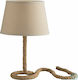 Fan Europe Rope Vintage Table Lamp from Rope for Socket E27 with Beige Shade and Base