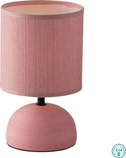 Fan Europe Furore Ceramică Lampă de masă pentru Soclu E14 cu Abajur Roz și Bază