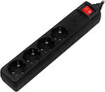 Sonora SPSB401 4-Outlet Power Strip with Surge Protection 1.5m Black