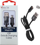 Volte-Tel Braided USB to Lightning Cable Μαύρο 1m (VCD08)