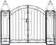 vidaXL Metallic Garden Gate Black 1x1.22m