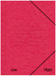 Skag Φάκελος Πρεσπάν με Λάστιχο και Αυτιά για Χαρτί A4 Κόκκινος