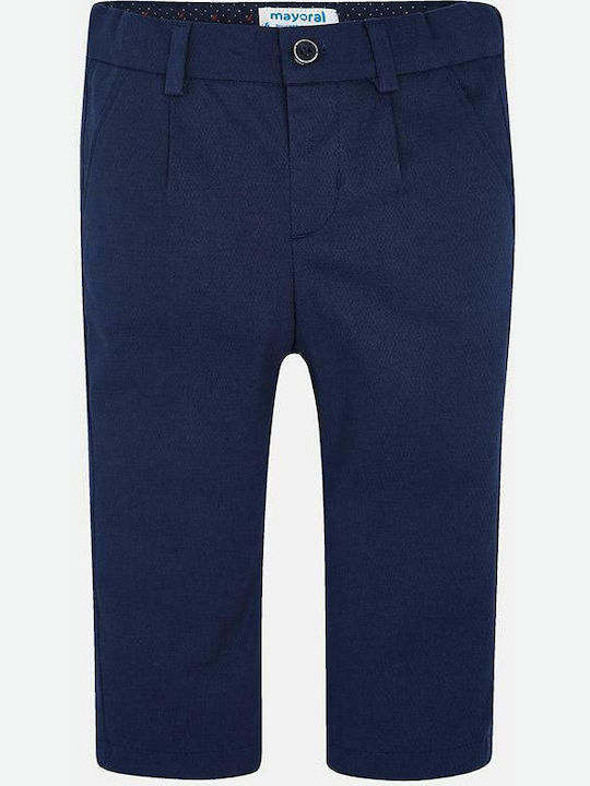 Mayoral Kids Fabric Trousers Navy Blue