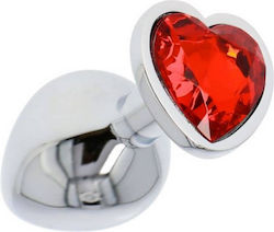 Toyz4lovers Heart Jewel Plug Medium Πρωκτική Σφήνα Medium Red 8cm