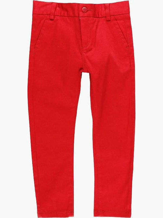 Boboli Kids Fabric Trousers Burgundy