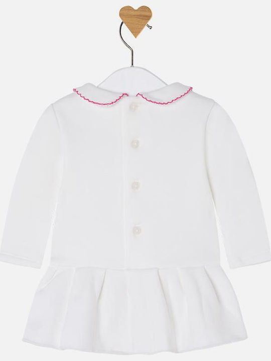 Mayoral Kids Dress Long Sleeve White