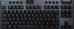 Logitech G915 TKL Ασύρματο Gaming Μηχανικό Πληκτρολόγιο Tenkeyless με GL Tactile διακόπτες και RGB φωτισμό (Αγγλικό US)