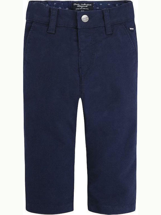 Mayoral Kids Fabric Trousers Navy Blue