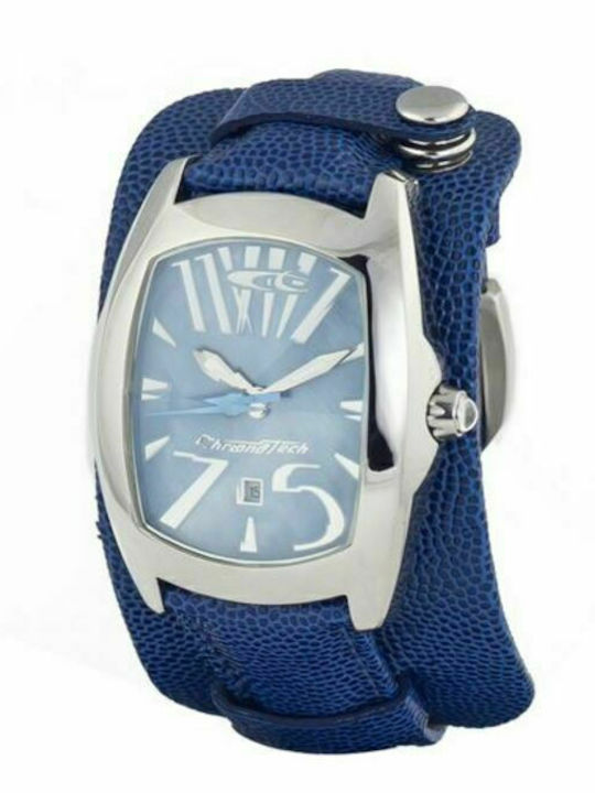 Chronotech Herrenuhr 40mm Batterie mit Blau Led...