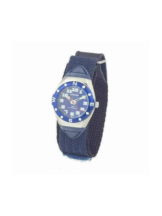 Chronotech Uhr mit Blau Stoffarmband CT7058L-02