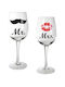 ArteLibre Mr & Mrs Set Brillen Rotwein Kelch Glas 430ml 2 Stück