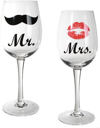 ArteLibre Mr & Mrs Set Brillen Rotwein Kelch Glas 430ml 2 Stück