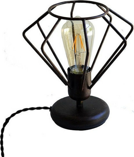 DITS Lighting Dits Lighting Метална Винтидж Настолна лампа за Цокъл E27 с Черен Абажур и Основа