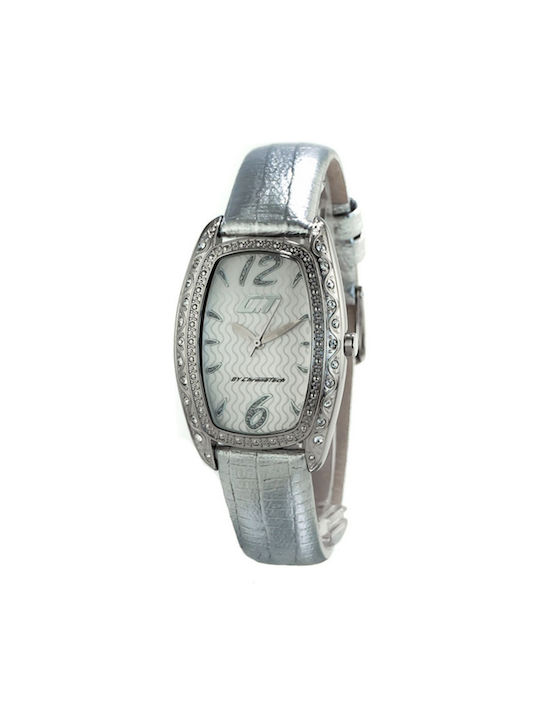 Chronotech Watch with Silver Leather Strap CC7121LS-06