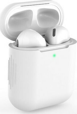 Hülle Silikon in Weiß Farbe für Apple AirPods 1 / AirPods 2