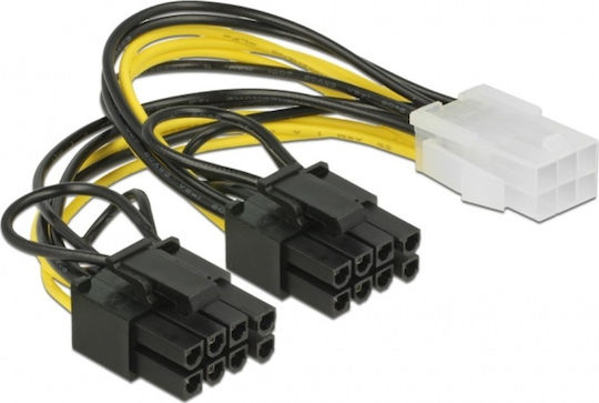 DeLock 6-Pin PCIe - 8-Pin PCIe Cable 0.15m Πολύχρωμο 85452