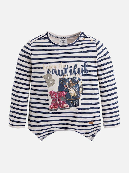 Mayoral Kids Blouse Long Sleeve Navy Blue