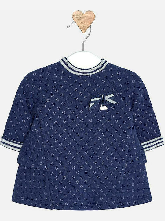 Mayoral Kids Dress Long Sleeve Navy Blue