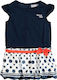 Boboli Kids Dress Polka Dot Sleeveless Navy Blue