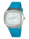 Justina Women's Watch with Blue Rubber Strap