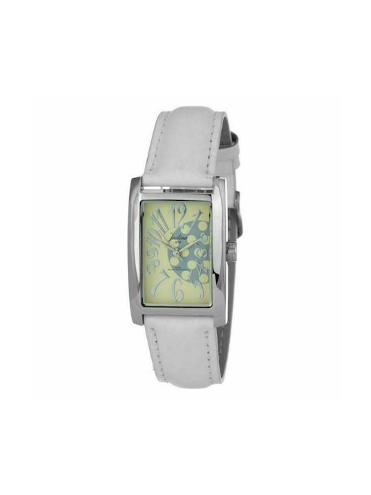 Justina Watch with White Leather Strap 21994A