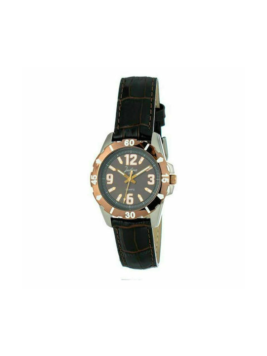 Justina Watch with Black Leather Strap 21985