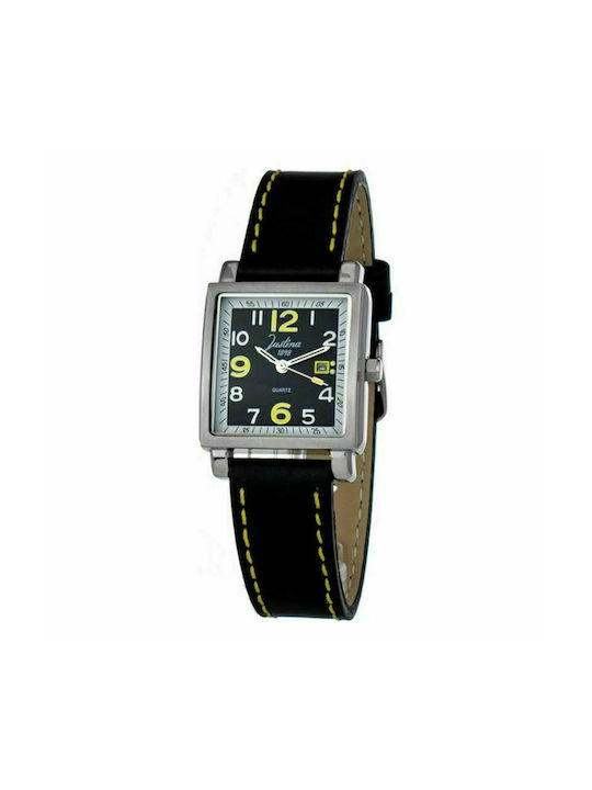 Justina Watch with Black Leather Strap 21970V