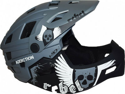 Out-Mold Moon KS11 Full Face Downhill Bicycle Helmet Gray Grey