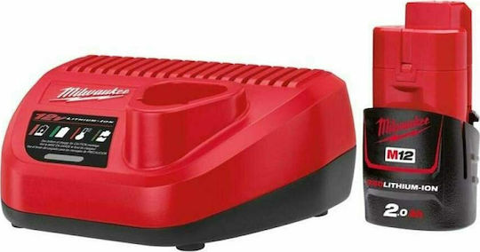 Milwaukee Σετ Μπαταρίας Λιθίου Χωρητικότητας 2Ah 12V με Φορτιστή