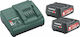 Metabo Set 2 Tool Batteries Lithium 12V Capacity 2Ah with Charger