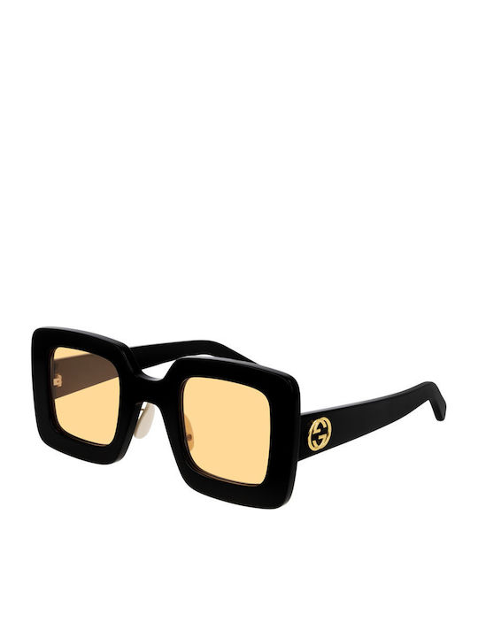 Gucci Women's Sunglasses with Black Plastic Frame and Yellow Lens GG0780S 006