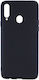 Senso Soft Touch Umschlag Rückseite Silikon Schwarz (Galaxy A20s)