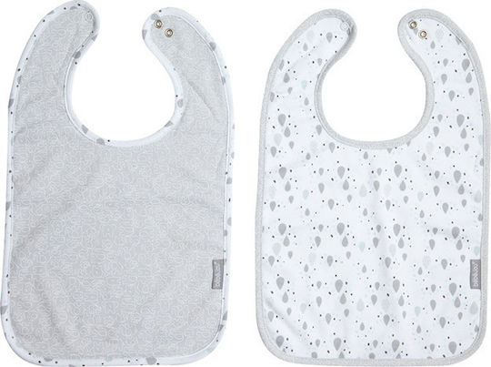 Bebejou Ollie Bib Fabric with Button Gray 2pcs